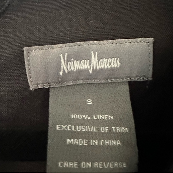 Neiman Marcus Crochet Linen Dress Black Womens Small - Picture 6 of 6